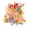 100Pcs Cute Plum Bamboo Skewers Food Cocktail Picks Buffet Fruit Cupcake Fork Sticks Party Table Decor Supplies