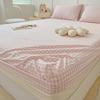 Thicken Non Slip Fitted Sheet 120/150/180cm Plaid Style Bed Cover Elastic Band Washed Cotton Elastic Bedsheet Home Bedroom Use