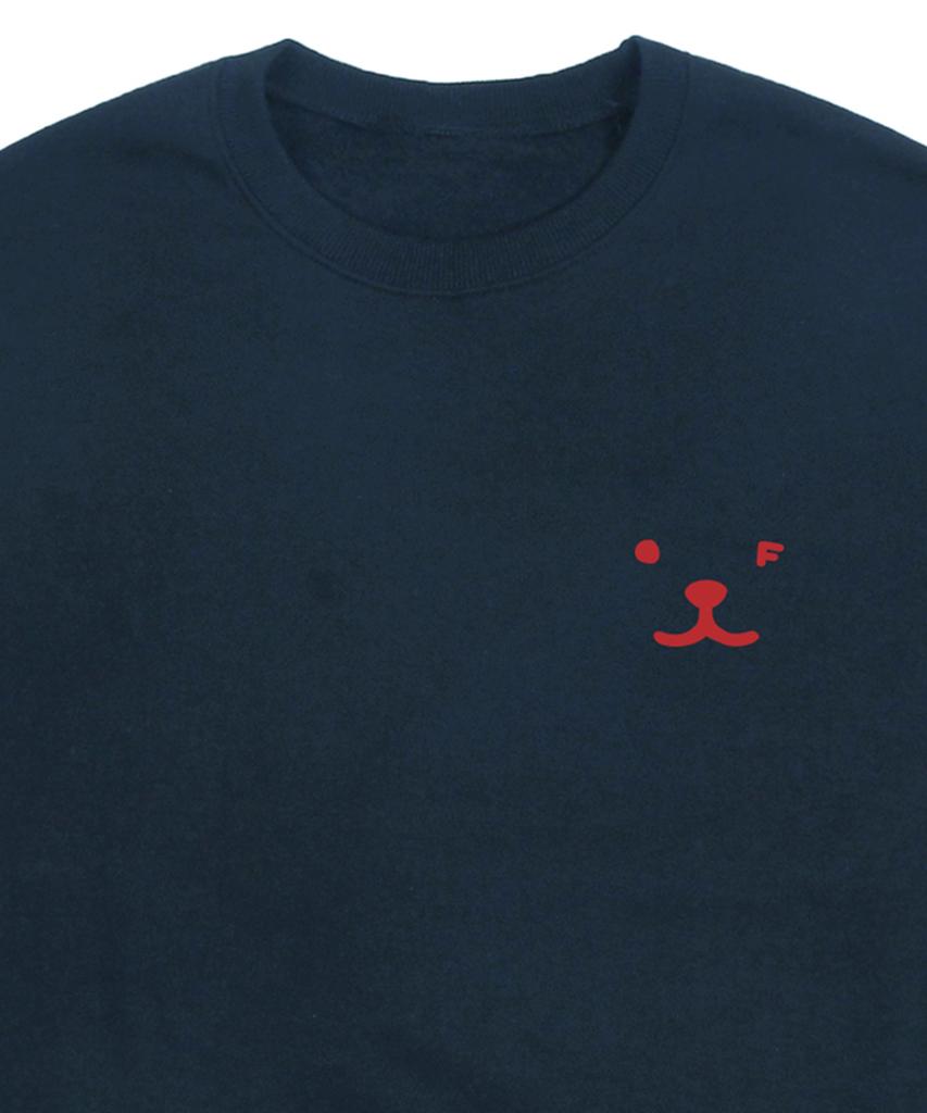 GRAVER [Unisex] Puppy Face Small Drawing Smile Sweatshirt_Navy