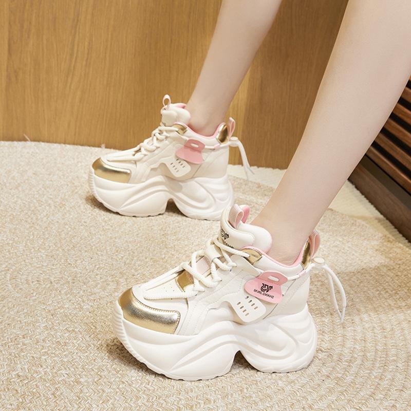 Platform dad shoes women's 2025 new spring and autumn casual sports shoes muffin versatile trendy small inner height increase women's shoes