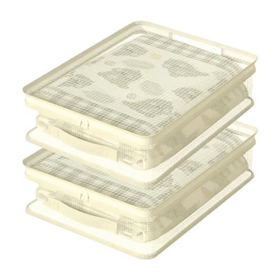 Clear Storage Bag with Carry Handle Zipper Closure PVC Mesh Fabric Dust Moisture Resistant Closet Organizer Home Organization Bag