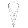 Fashion  Alloy Cow Head Geometry Round Eye Horn Multi-Layer Necklace
