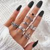 European and American-style fashion jewelry, suitable for work, with a light luxury aesthetic: butterfly chain, black resin ring, unique design,