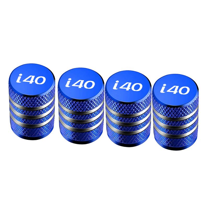 Aluminum Car Tire Valve Stem Caps For Hyundai I40 Logo Auto Wheel Air Valve Waterproof Dustproof Tyre Decoration Covers 4Pcs Tire Chucks 1