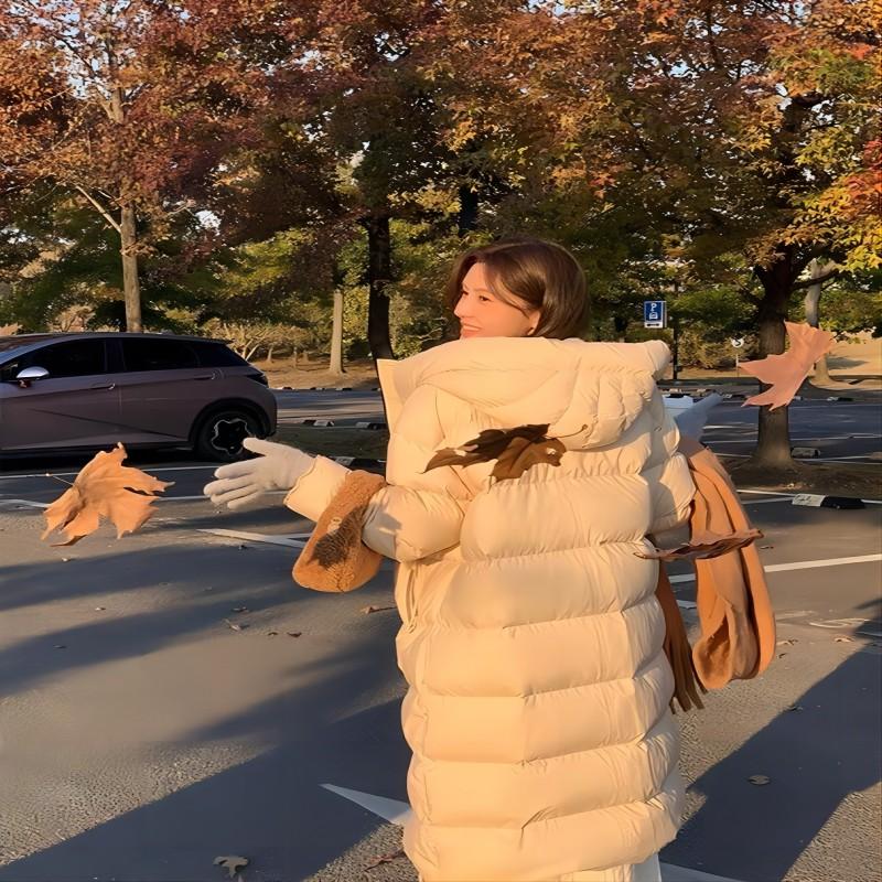 Women's Autumn And Winter High-end Down Jacket Medium Length Loose And Thickened Jacket