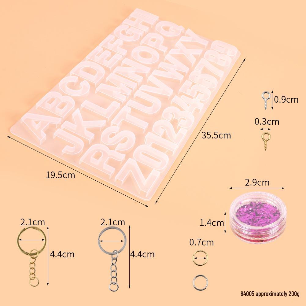 DIY Epoxy Resin Crystal Letter Silicone Set for Key Pendant Crafting
