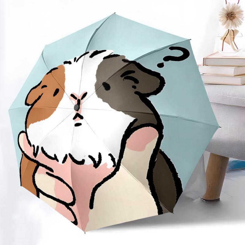 1pc Guinea Pig Automatic Opening/Closing Umbrella with Operation & Windproof Canopy - Folding Design, Holiday Gift Yy260225110
