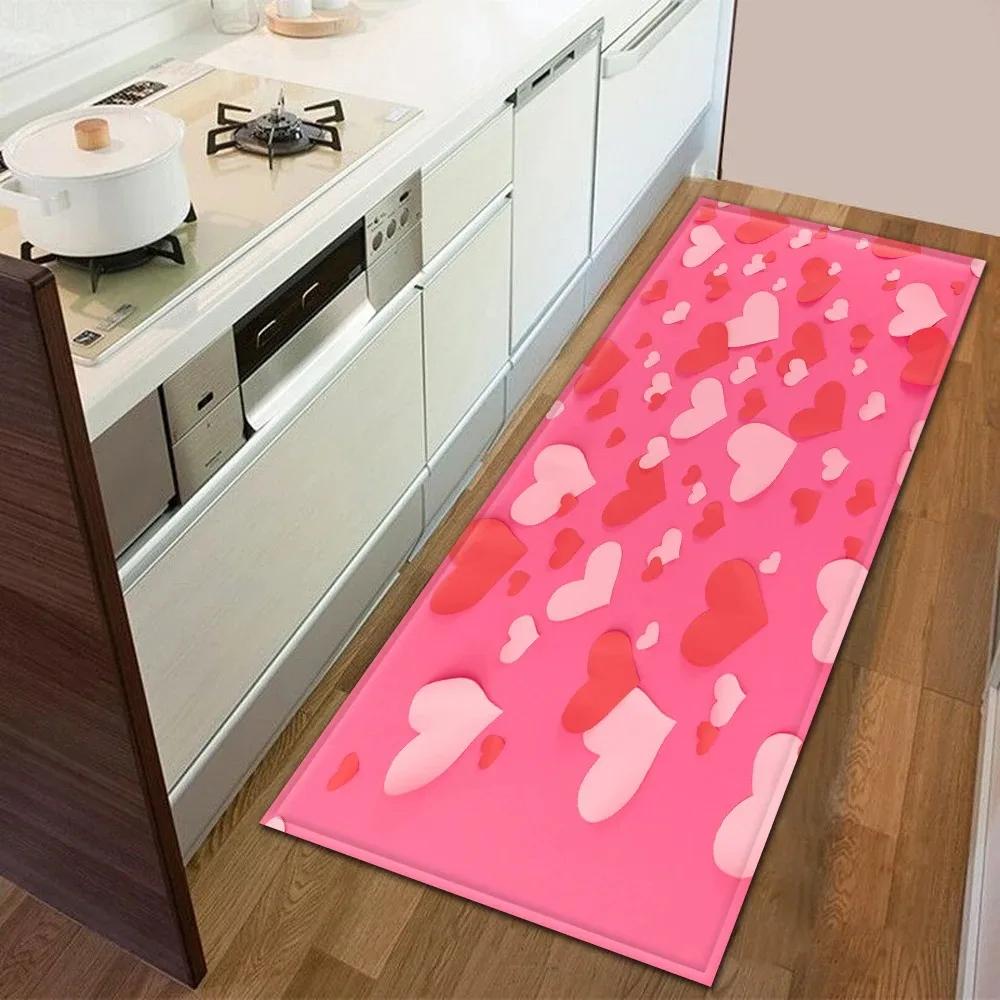 Romantisches Liebesmuster Hausküche Bodenmatte Türdekoration Bodenmatte