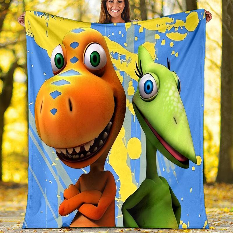 Dinosaur Tog printet plaid—blød, varm;alsidigt tæppe til alle årstider—perfekt som aircondition-tæppe, lur-tæppe