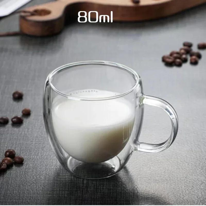 

350 мл кофейная чашка, украшенная сухоцветами, кружка для молока, кухонная стеклянная чашка с двойными стенками и ручкой, термостойкие чайные чашки, стеклянная кружка 80-350ml
