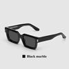 Ruiao  Retro Black Designer Sunglasses Vintage for Women Clear Luxury Square Rectangular Blue Lens Man UV400 High Quality