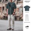 Men's Plus Size Summer Loose Fit Japanese Trend Waffle T-Shirt