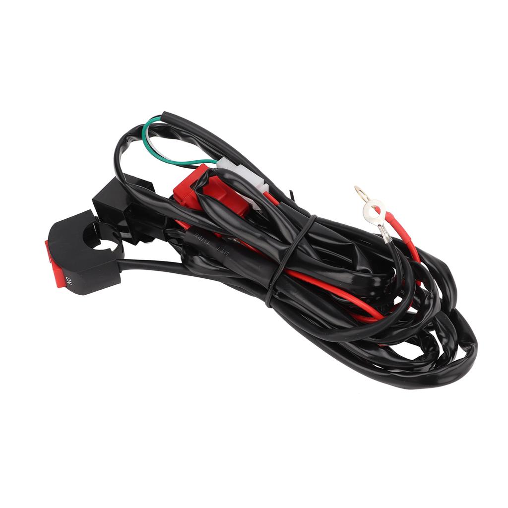 Motorcycle LED Work Light Switch Wiring Harness 12V 40A for 9‑32V Dirt Bikes ATV Electric Car