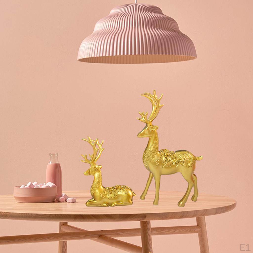 Elegante Elchstatue Dekorative Harzhandwerksfiguren Tiere Skulptur Shop Handgefertigte Figuren