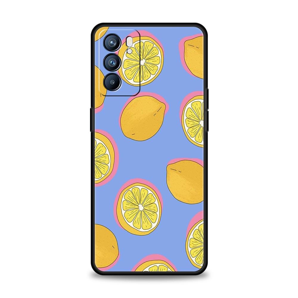 Mediterranean Lemon Soft Phone Case For Oppo Find X5 A54 A53 A52 A9 2020 A15 A95 A16 A76 A74 A12 Reno7 SE Reno6 Pro 5G TPU Cover