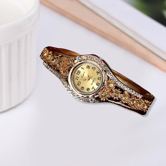 Yousheng Women Bracelet Watch Luxury Colorful Rhinestone Ethnic Style Elegant Round Vintage Ladies Girls Dress Wristwatch Fashion Jewelry Birthday
