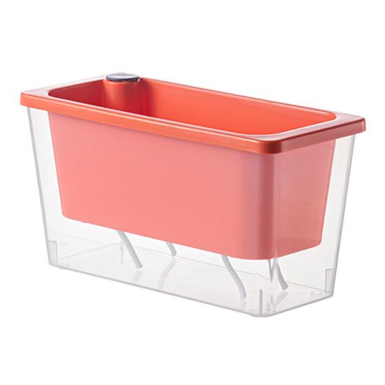 

Самополивний горщик Пластиковий квітковий горщик з резервуаром Легко наповнюваний горщик для рослин з гнотовими шнурами для сукулентів, зеленої цибулі, для садівництва на балконі, підвіконні червоний