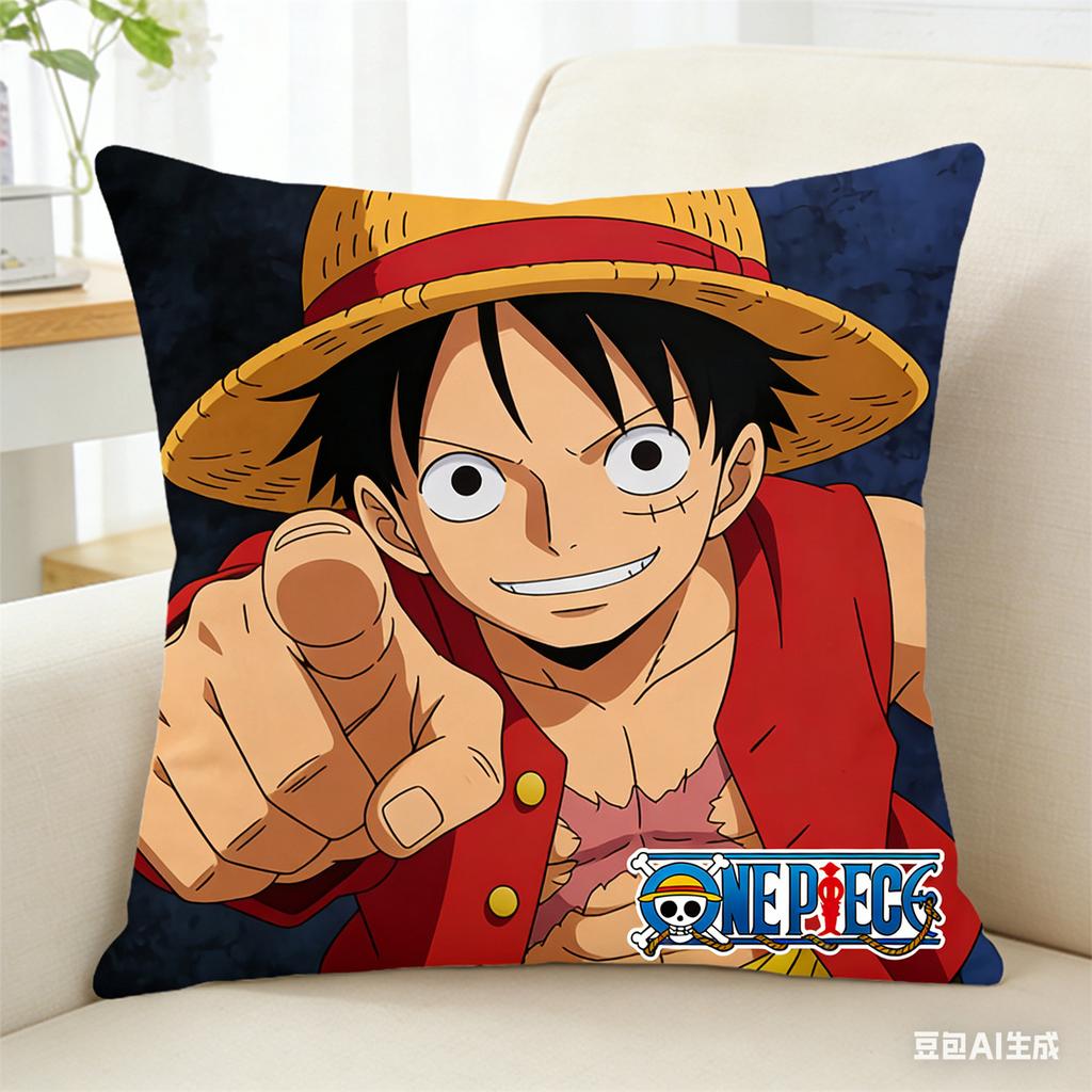 One Piece Pillow Cover Anime Fan Favorite Character Print Decorative Pillowcase for Bedroom Living Room and Anime Enthusiasts