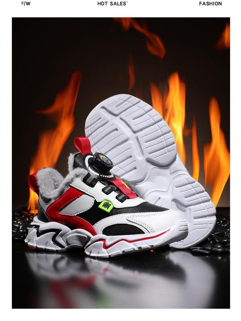 Children’s Winter Sneakers: Soft Leather, Non-Slip Sole, Warm Velvet Lining
