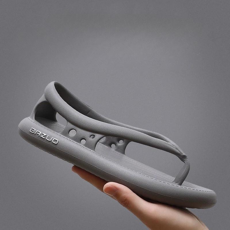 

Original EVA Men s Flat Flip Flops Platform Concave Slippers Home Anti-slip Slides for Couples Soft Sole Beach Sandals Sandalias 36-37 сірий