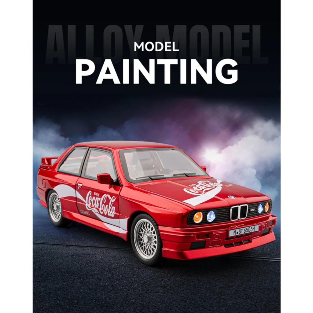 1/24 BMW M3 Coca Cola Supercoche Modelo Fundición Aleación Coche Coleccionables Hobby Miniauto Vehículo Alta Simulación Adorno Cumpleaños Niño