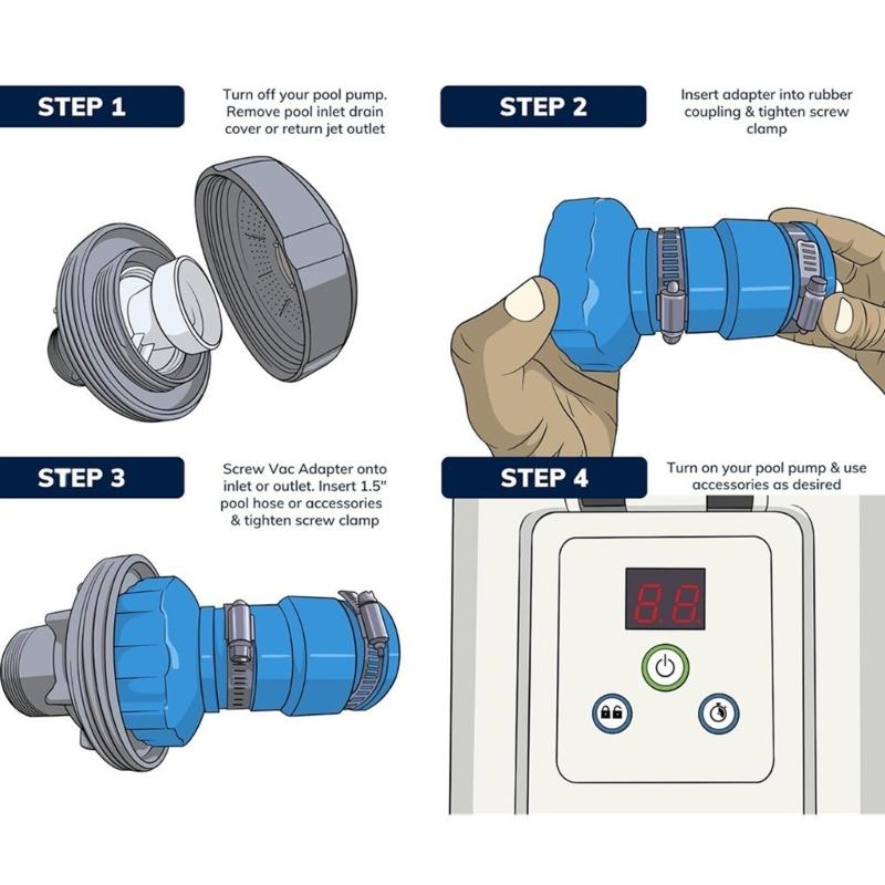Pool Hose Coupling Connector Adapter For Above Ground Inflatable Pool Hose Filter Pump Skimmer Plumbing Connection