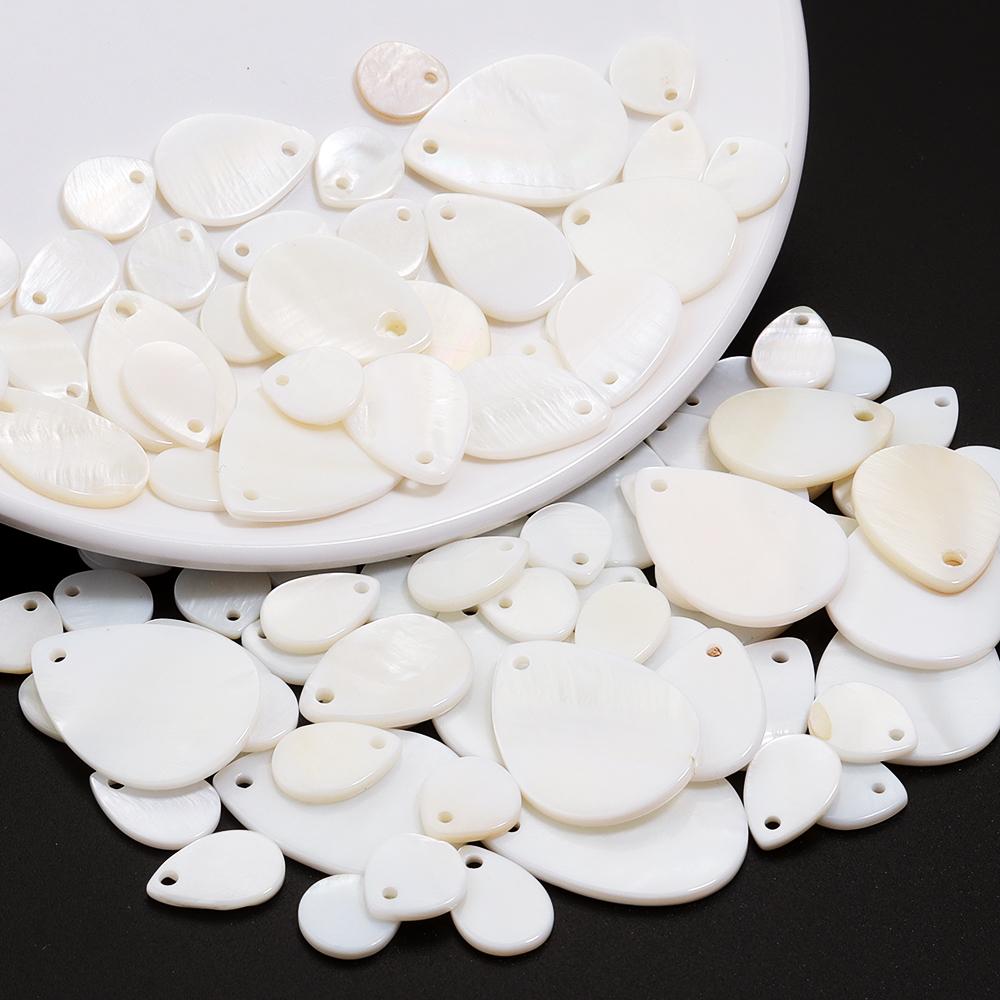 5-30pcs 8-18mm Natural White Shell Beads Water Drop Shape Mother of Pearl Shell Beads For Jewelry Making DIY Necklace Supplies