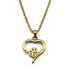 Dog Cat Mom Gift Paw Heart Chain For Women Men Stainless Steel Hiphop Aniaml Pet Lover Hiphop Necklace Jewelry Daily Wear