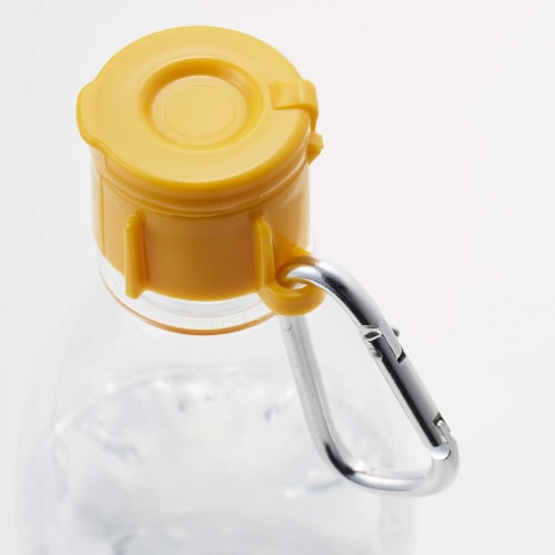 ISETO PET Bottle Caps, Yellow, with Carabiner, Set of 3, Made in Japan, Perfect for Dog Walks, Urine Cleaning, Plant Watering, Watering, and More. One
