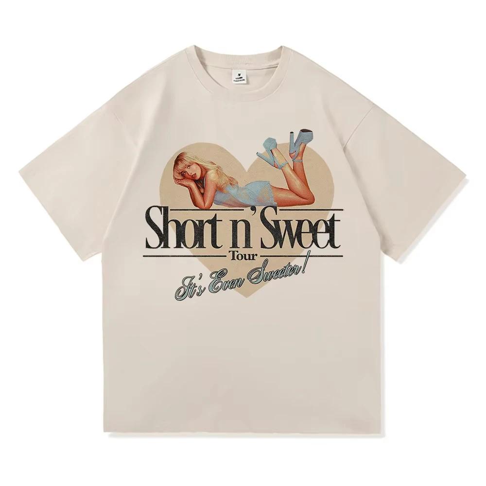 Sommer Neu Sabrina Carpenter Short N' Sweet Tour 2025 T-Shirt Mode Vintage T-Shirt Damen Hochwertig Atmungsaktiv Tees Shirt