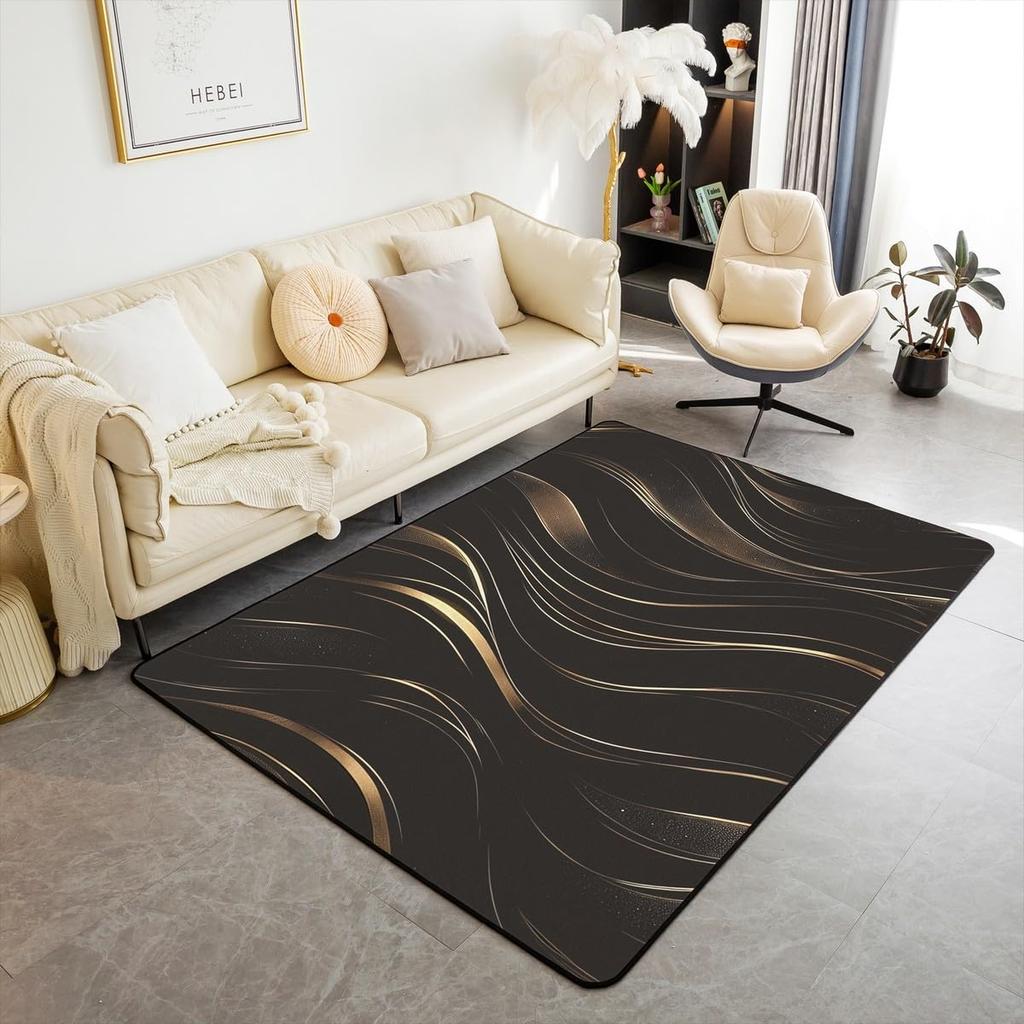 Erosebridal Pink Grey Black Abstract Area Rug 3x5 Geometric Spiral Modern Rug for Bedroom Living Room Abstract Stripe Ombre Fluid Carpet Dec