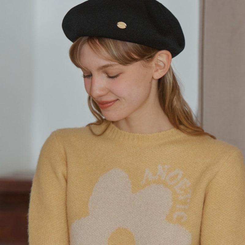 ANOETIC GOLD LOGO BASIC BERET_BLACK