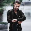 Nuove giacche in pelle da uomo europee e americane per autunno e inverno, di grandi dimensioni, alla moda e aderenti.