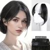 2PCS Synthetic Long Bangs Elegant Black Clip In Bangs Hairpiece For Women's Daily Accessory