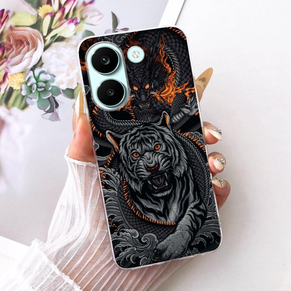 6.59'' Case For Xiaomi Poco X8 Pro 5G Cover Transparent Fashion Flowers Cute Cat Cool Painted Soft Casing 2511FPC34G