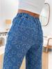 2025 Women's Heart Crochet Washed Straight-Leg Jeans - Autumn/Winter Casual Comfort