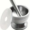 Stainless Steel Mortar And Pestle Set Kitchen Spice Grinder Pill Crusher With Lid Heavy Duty Pesto Powder Herb Bowl