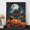 5D Diy Diamond Halloween Pumpkin Haunted House Moon Embroidery Diamond Painting Embroidery Cross Stitch Embroidery Home Decor