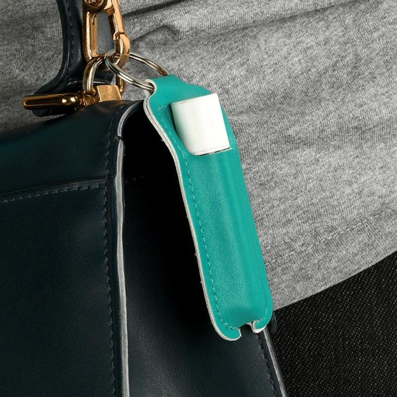 Lipstick Lip Gloss Bag Keychain Holder PU Leather Chapstick Pouch Keyring Portable Lip Balm Packaging Cover Key Chain