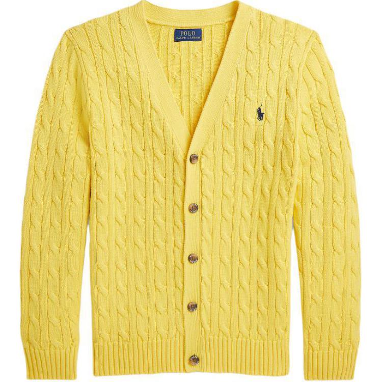 

Polo Ralph Lauren однотонный вышитый логотип вязаный косами свитер детский свитер желтый CWPOSWEY6820498-700 XL