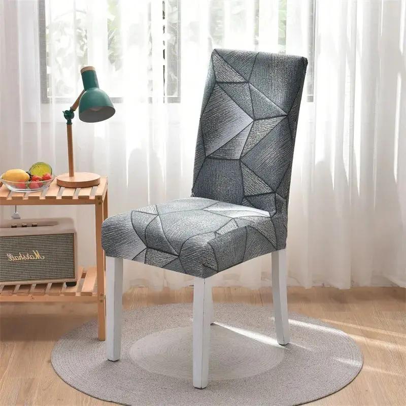 

Printed Stretch Chair Cover For Dining Room Office Banquet Kitchen El Chair Protector Elastic Removable Anti-Dirty Seat Cover Universal Size 1PC