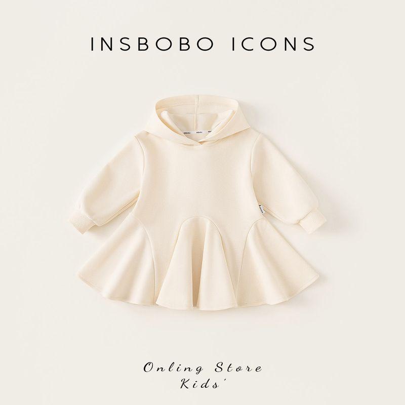 Insbobo Girls  Dress Princess Dress 2026 Spring New Children s Dress Girls  Beautiful Dress Apricot color 80