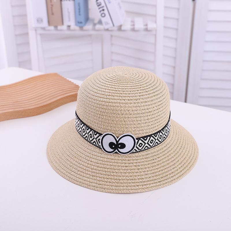 Summer Boys Beach Hat Boys Straw Hat Sun Hat Baby Sun Hat Top Hat Children's Big Eyes Sunscreen Cool Hat