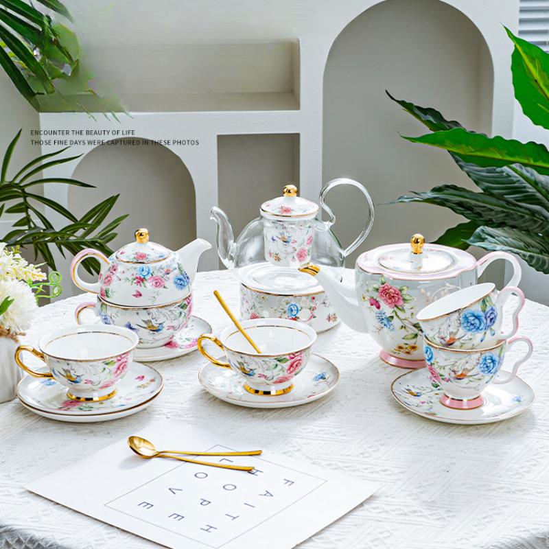 BRPeony Kwiat Ceramiczny Kubek Spodek Retro Popołudniowa Herbata Filiżanka do Kawy Zestawy Spodków Zestaw Kubków dla Pary Domowe Kreatywne Naczynia do Picia Kubki Domowy PrezentEY