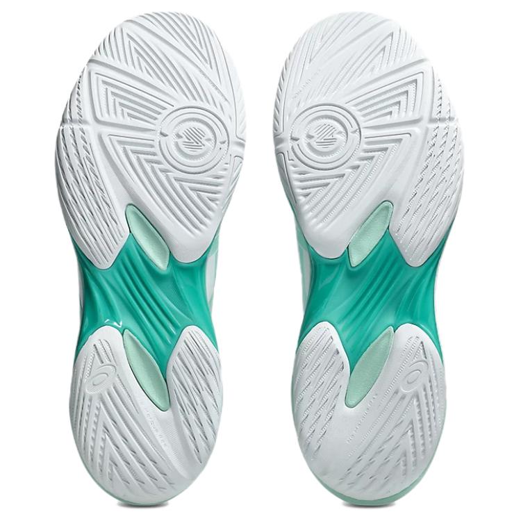 ASICS GEL ROCKET 12 Artificial Leather Comfortable Support Volleyball Shoes Unisex White Green 1073A080-104
