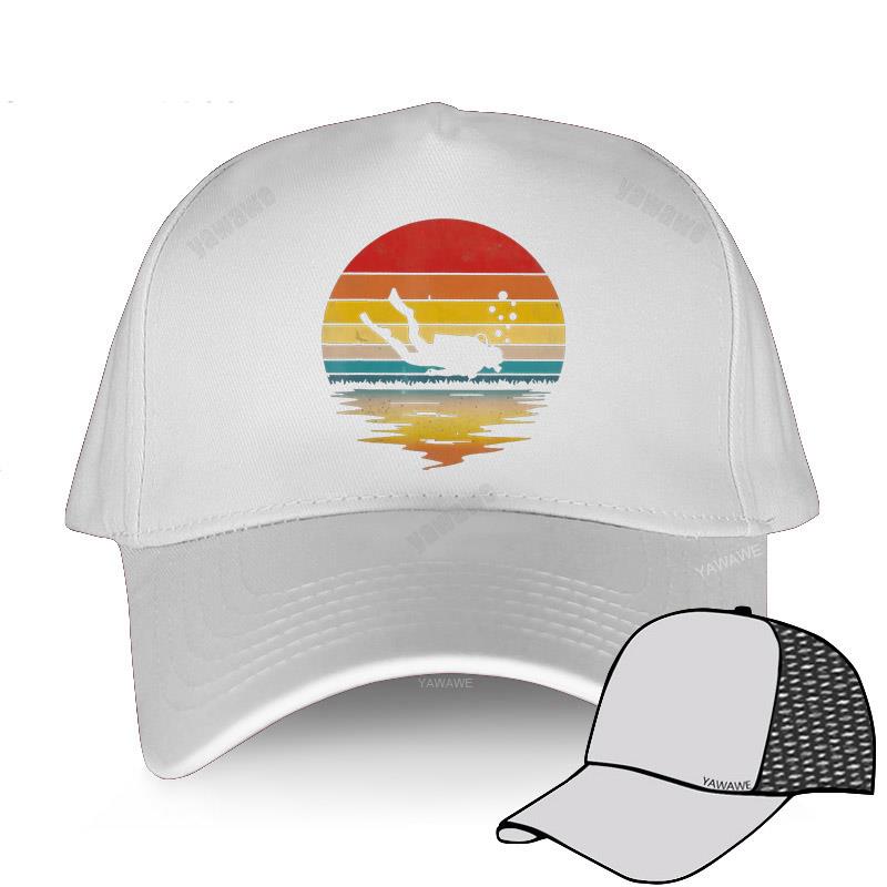 Baseball Cap for Men Hip Hop Harajuku Hats Retro Scuba Diving Cotton 80s Scuba Diver Teens Golf Hat Summer Breathable Caps