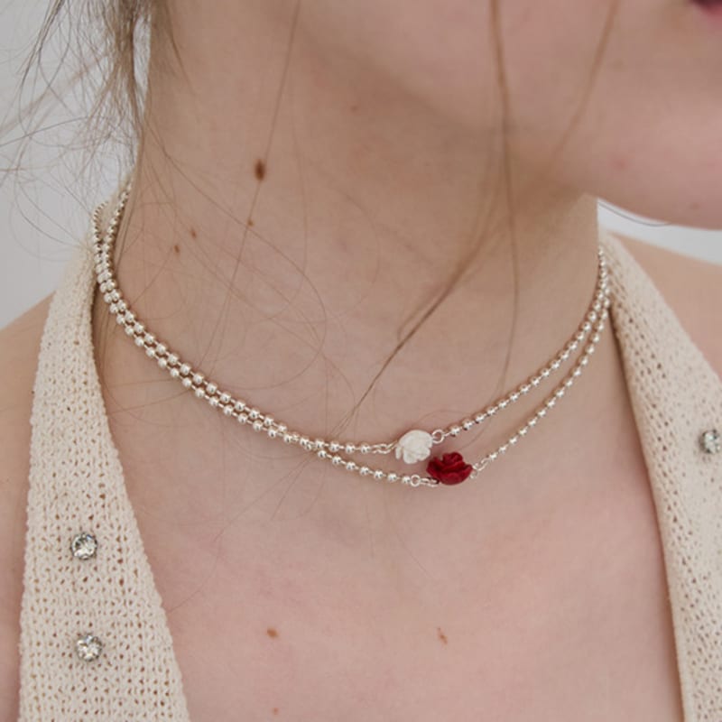STILL INSTANT Rose with Dew - Necklace 15 (2colors)