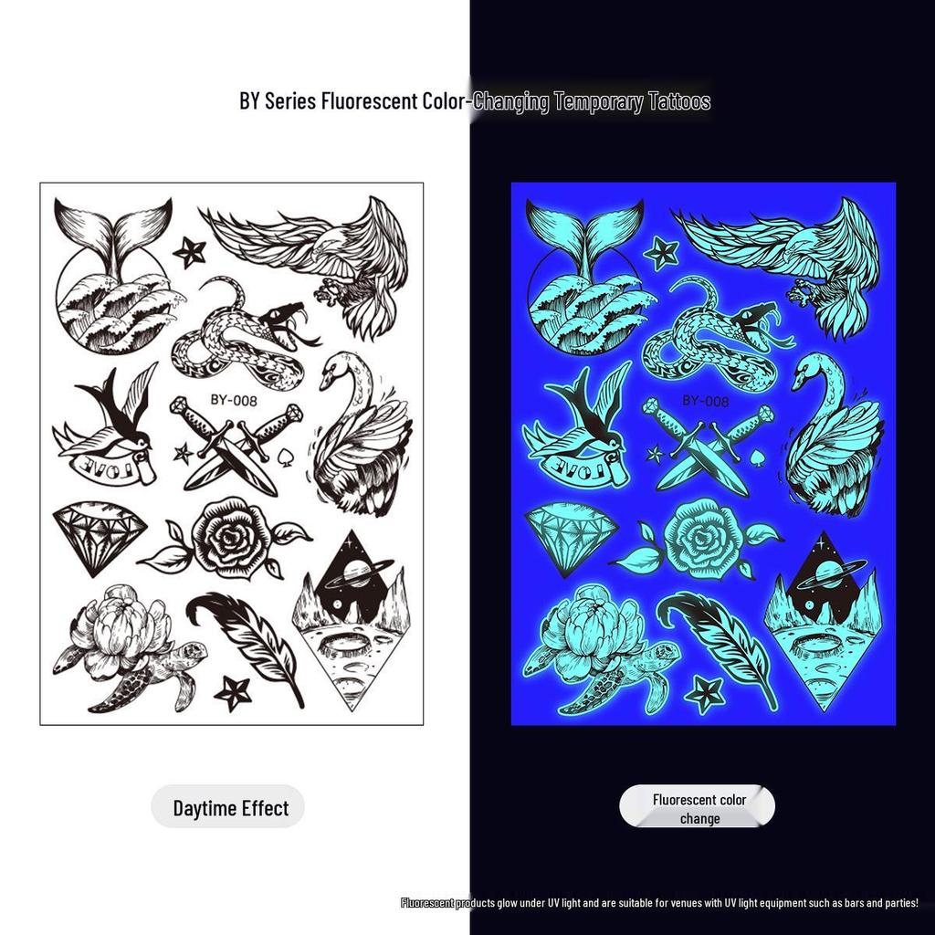 Creative Fluorescent Waterproof Full Arm and Face Tattoo Sticker