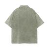 Men's Washed Vintage Polo Shirt Single Breasted Short Sleeve Casual Shirt with Turn Down Collar Loose Fit