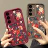 Vintage Rose Flower Print Shockproof Case Pro Samsung S24 FE S23 Ultra S22 A16 A55 A15 A35 A54 A25 A34 A14 Soft Matte TPU Ochrana objektivu Kryt telefonu